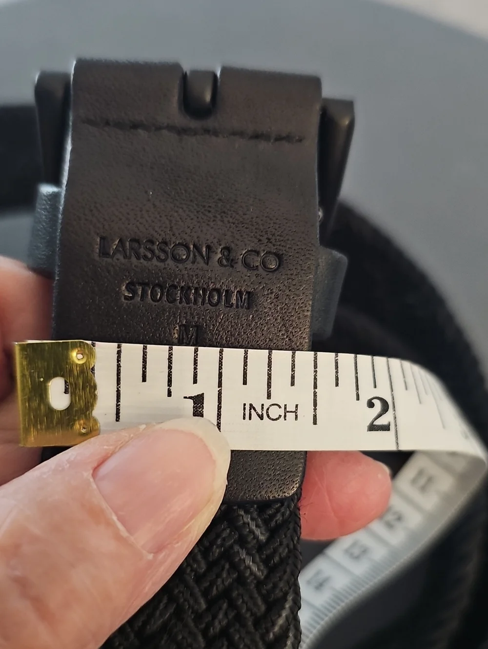Larsson &Co. Men's Black Braided Belt. NWOT black With A Splash Of Gray. 41 Long